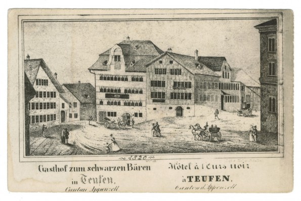 Gasthof zum Schwarzen Adler, erbaut 1555, Abbruch 1856