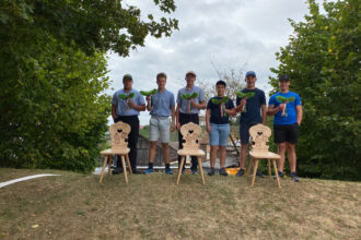 Die Gaiser Zweiggewinner v.l.n.r. Sandro Nüesch, (Sieger Kategorie 2005), Timo Mösli (2006), Silvan Sutter (Sieger Kategorie 2007), Fabian Steuble (2009), Flavio Sutter (Schlussgangteilnahme 2008), Reto Steuble (2008). Fotos: zVg